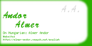 andor almer business card